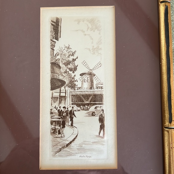Ooh la la! A beautiful pair of custom framed lithographs of French landmarks. - Picture 5 of 15